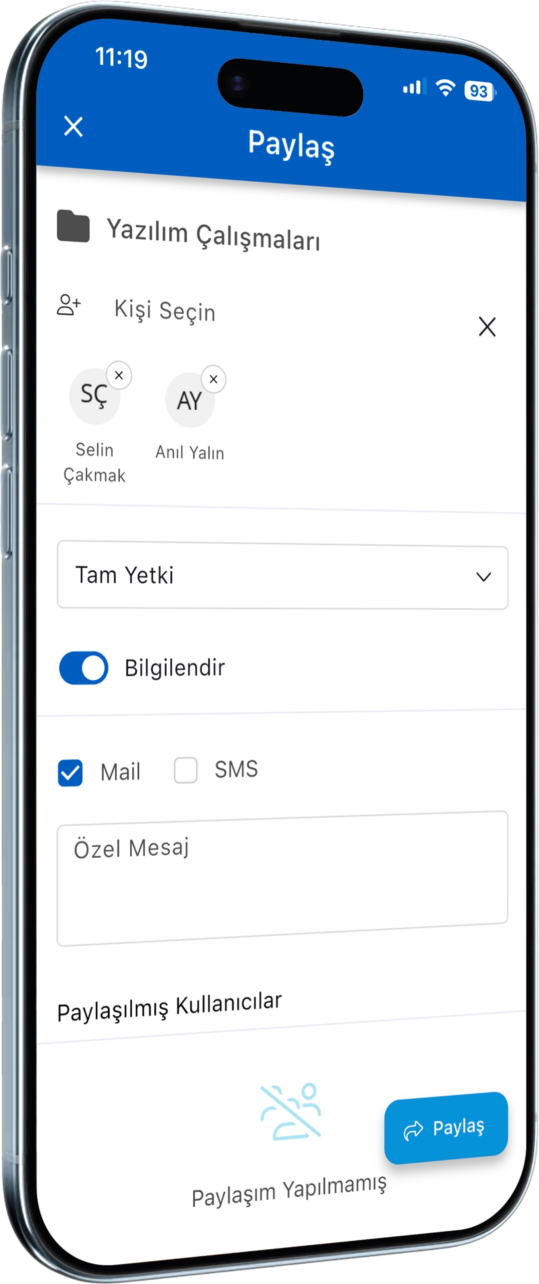 Narbulut mobil uygulama dosya paylaşımı