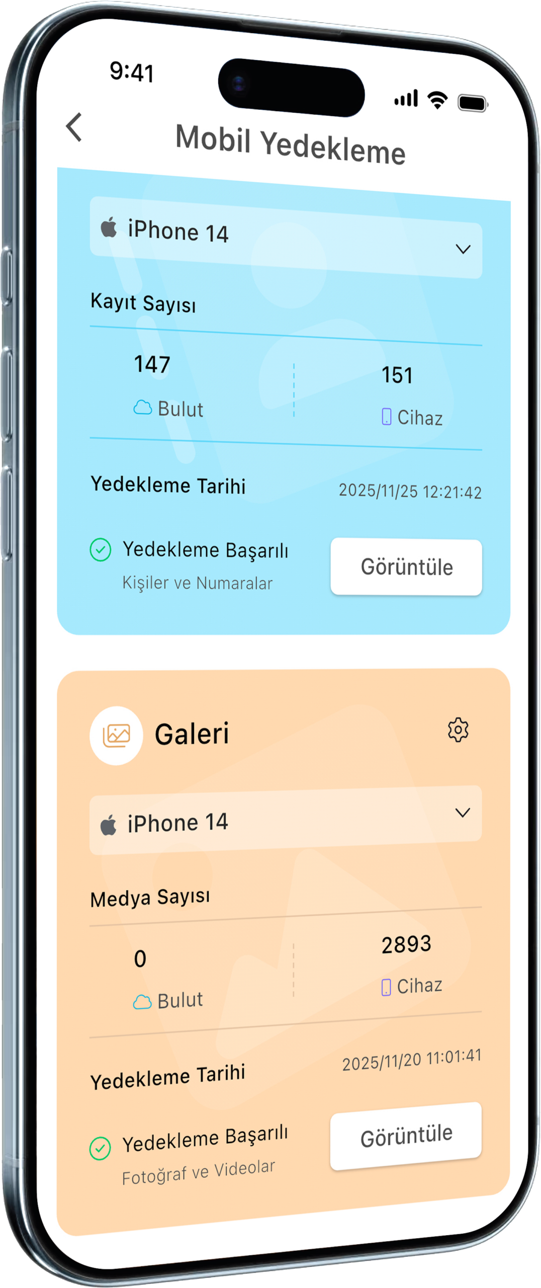 Narbulut mobil uygulama galeri yedekleme
