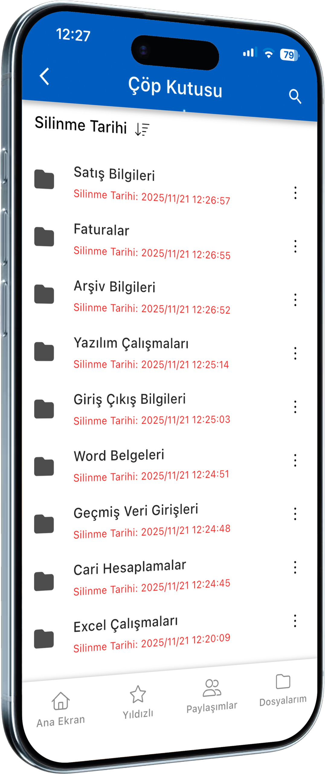 Narbulut mobil uygulama silinmiş dosyalar