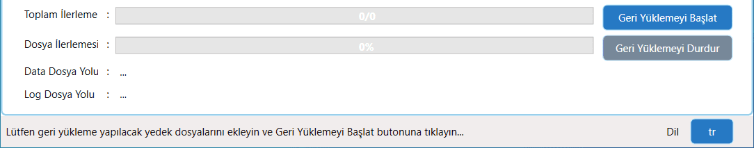 İlerleme Çubuğu ve Bilgi Satırı