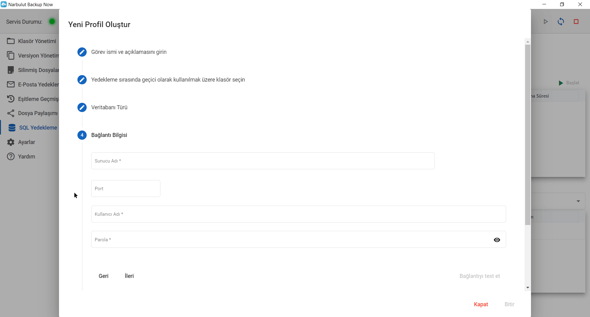 Bağlantı testi