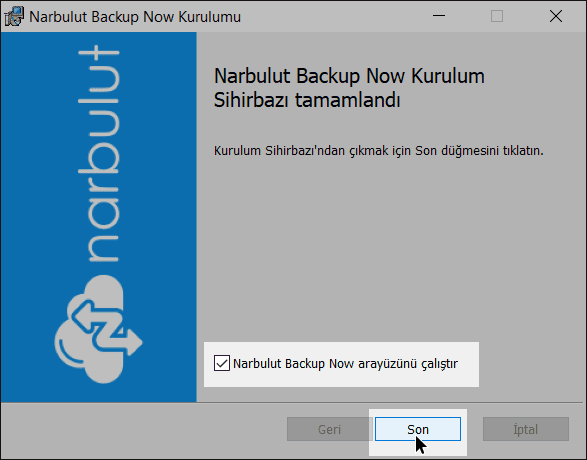 Şekil 2.3 — Kurulum Tamamlandı