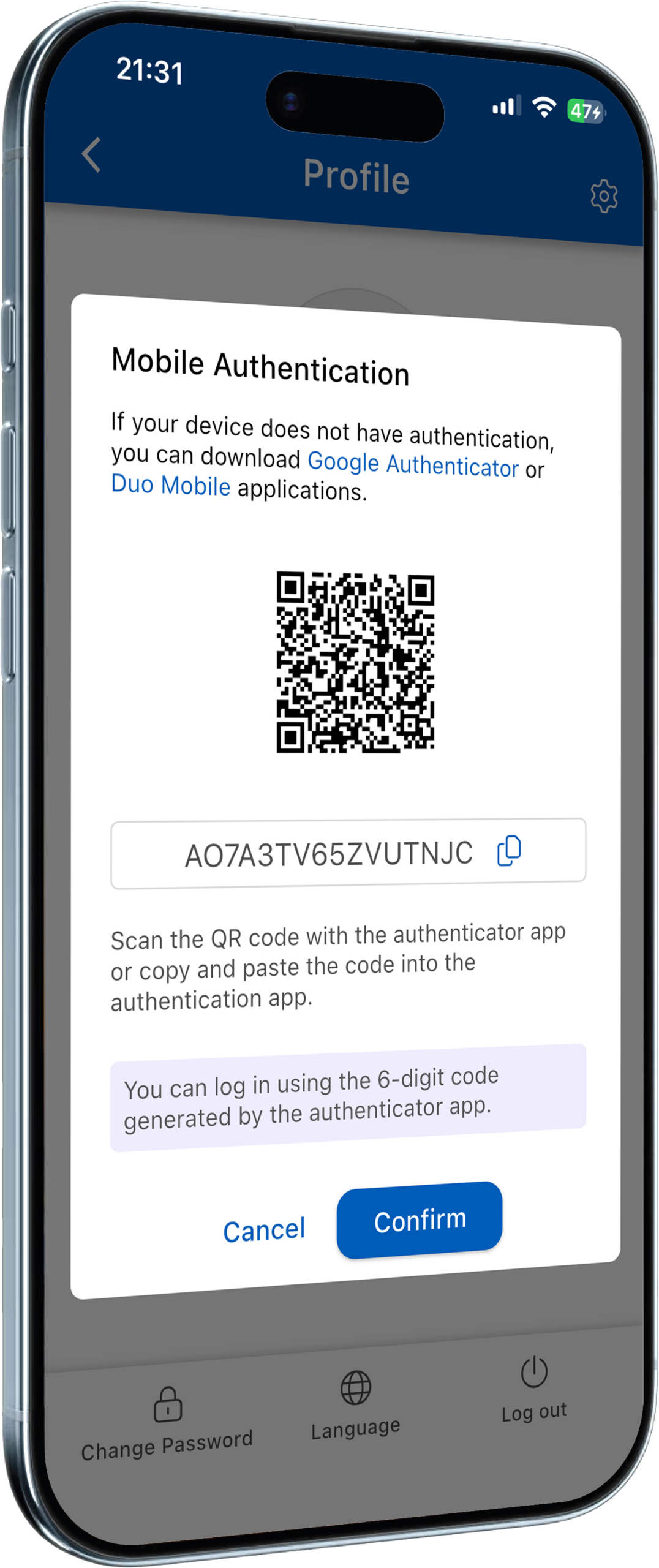 Narbulut mobile 2FA authentication
