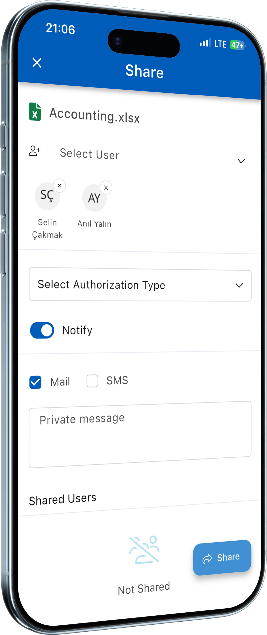 Narbulut mobile file sharing overview
