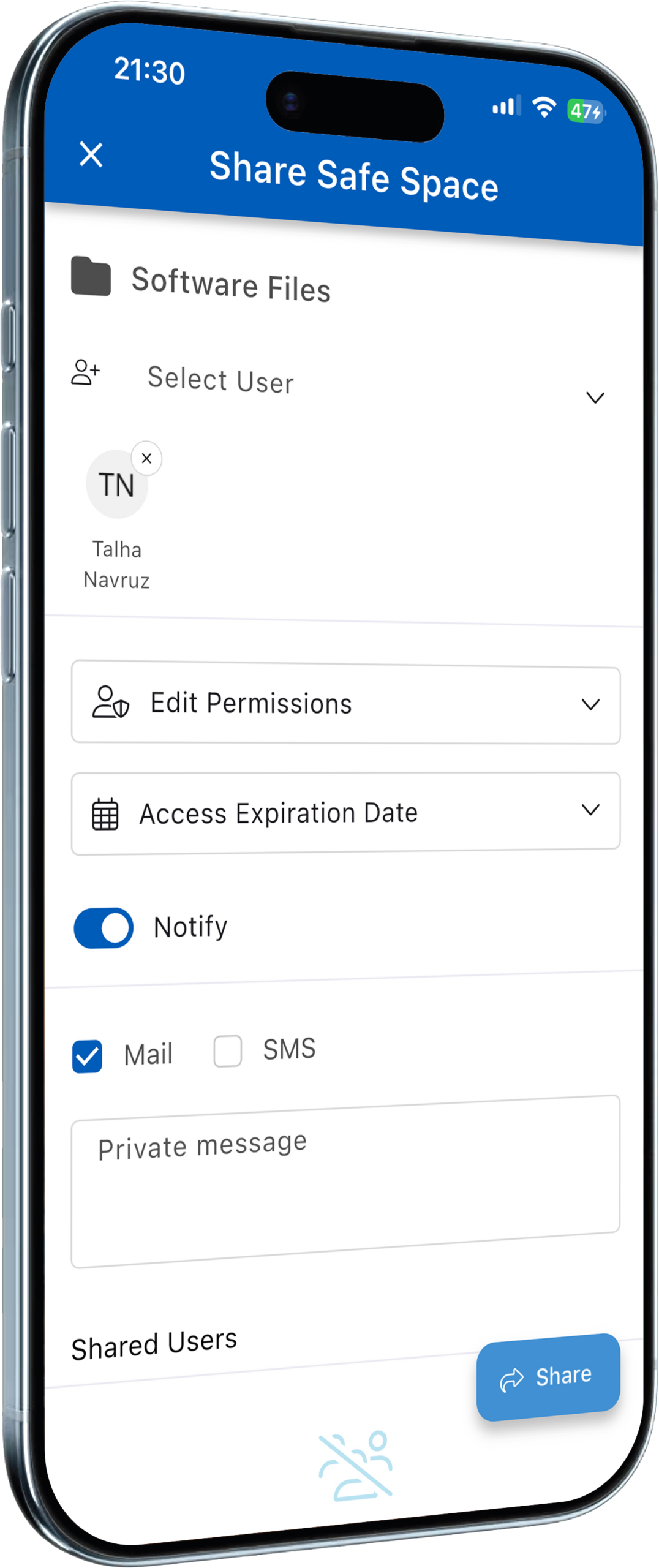 Narbulut mobile secure sharing overview