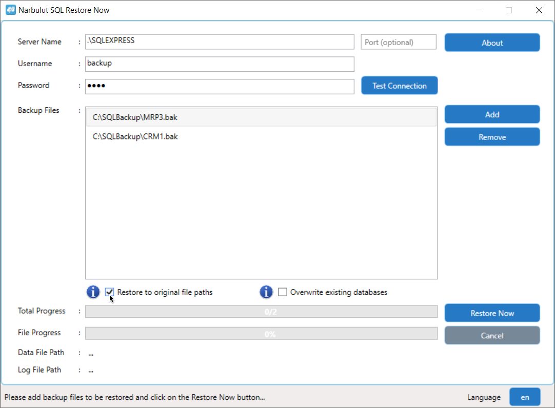 Restore to Original File Path