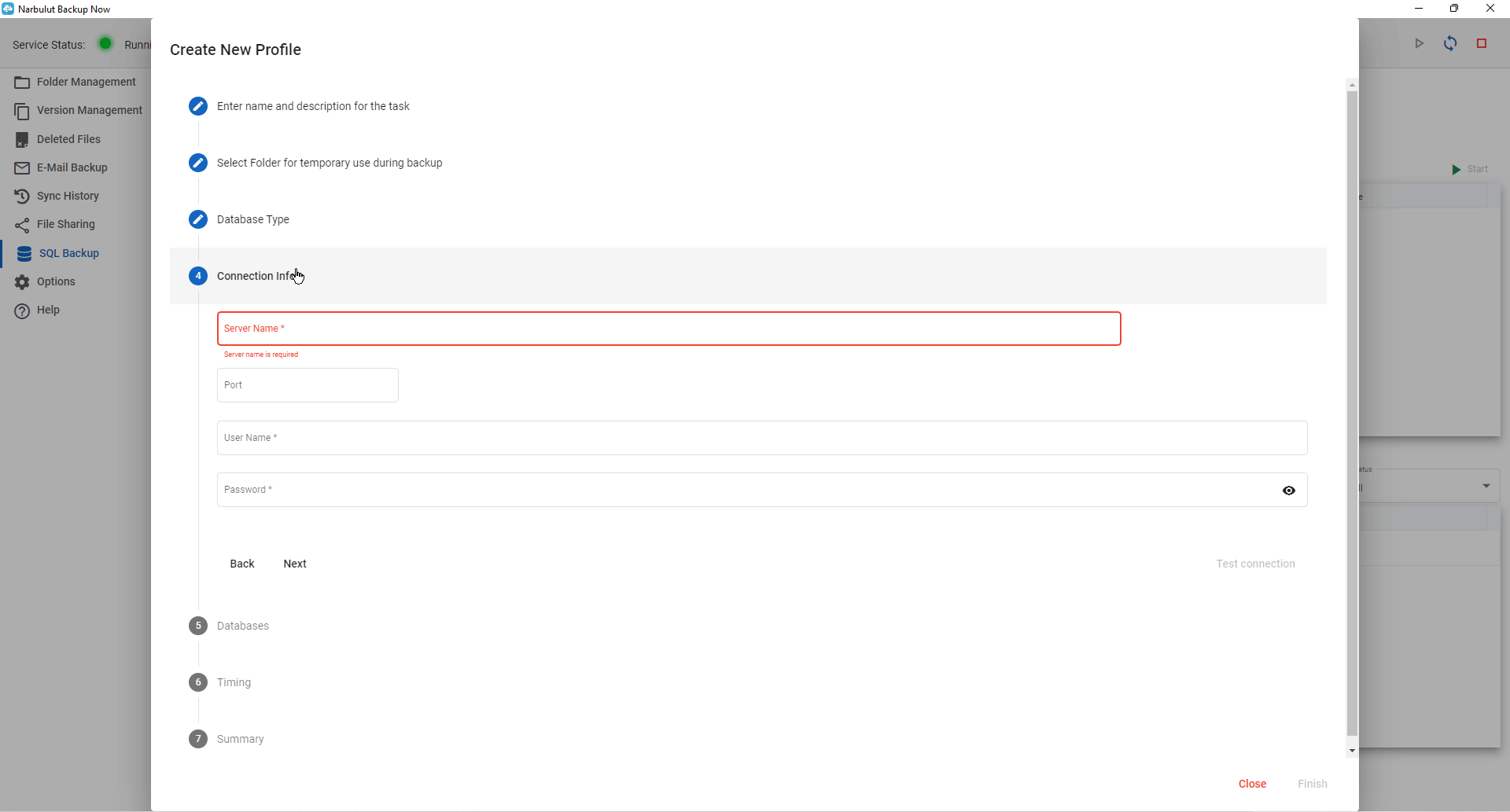 Connection test