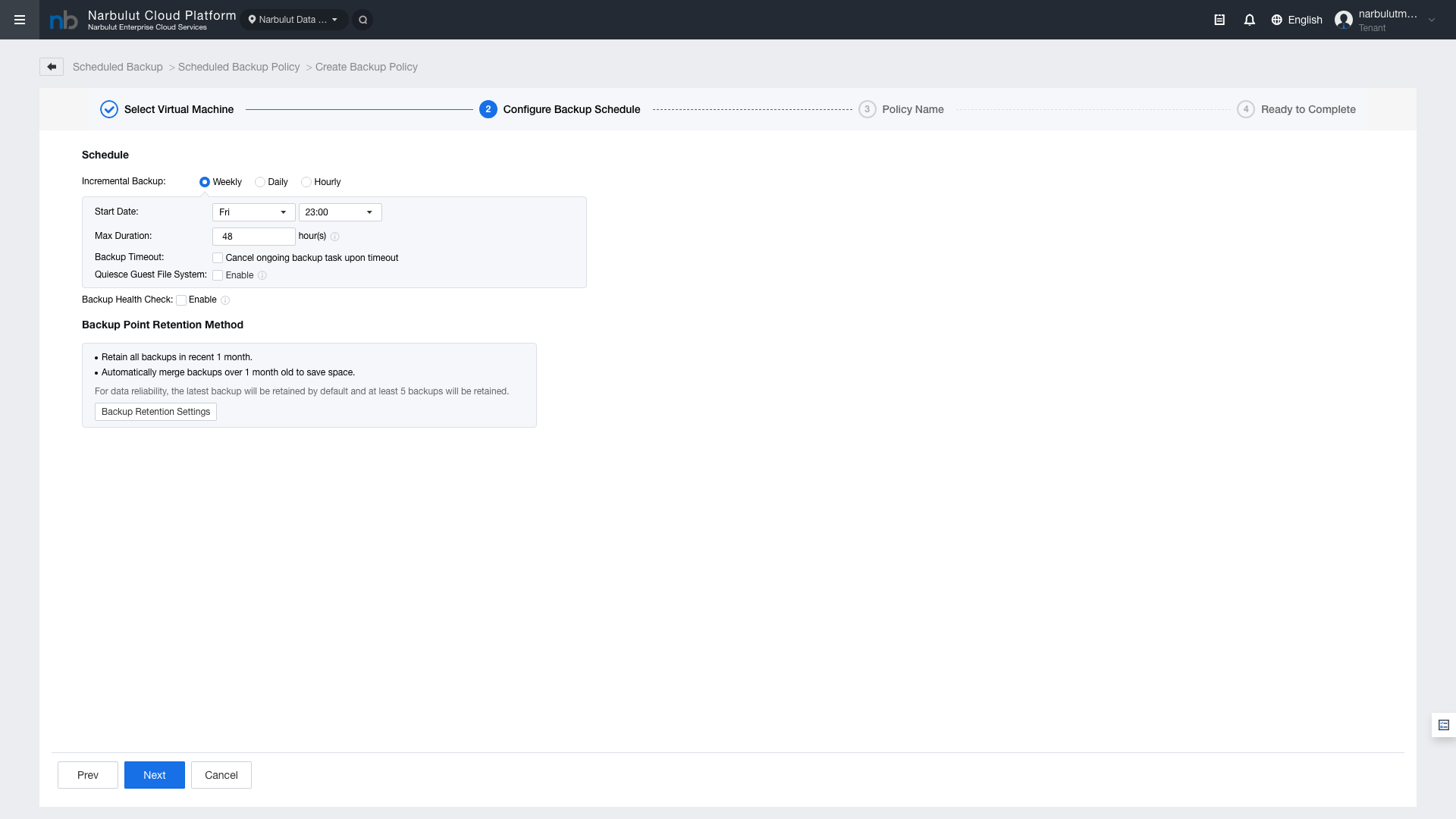 Figure 4 — Selected virtual machines