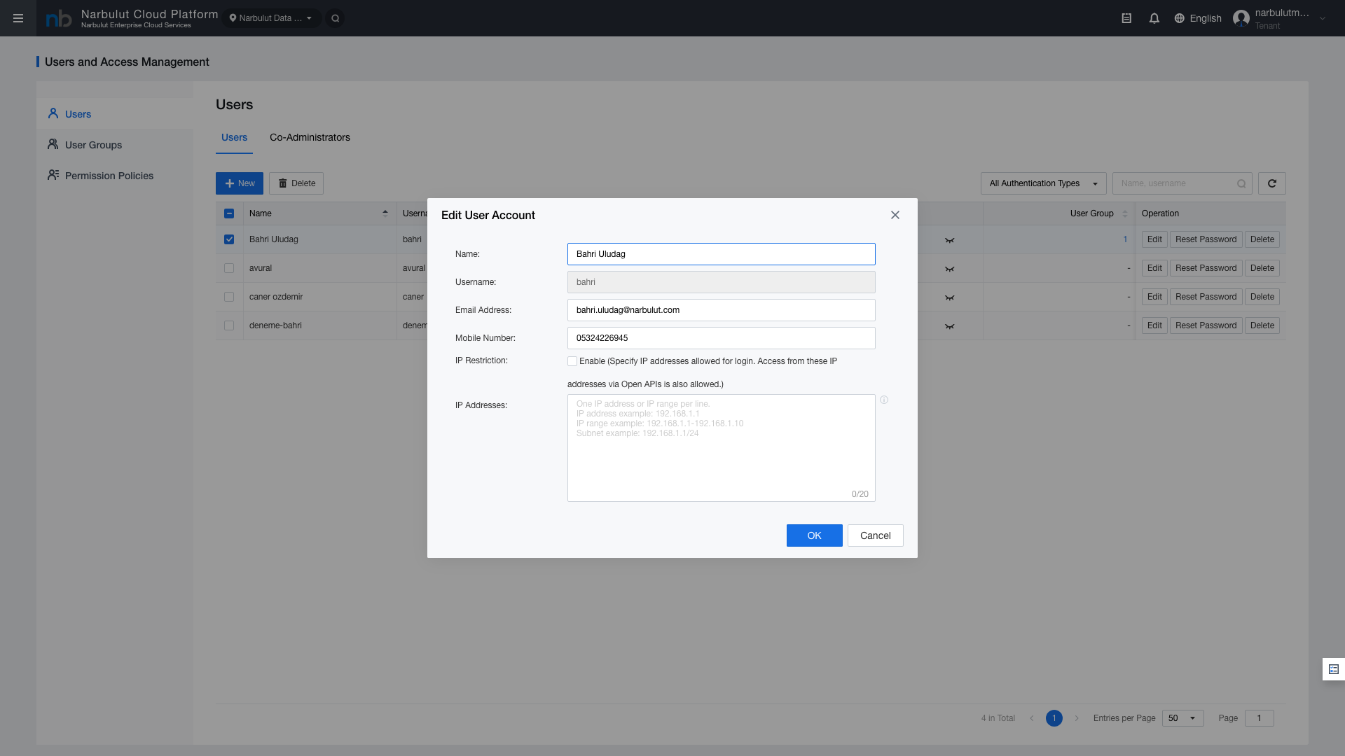 Figure 3 — New user creation form