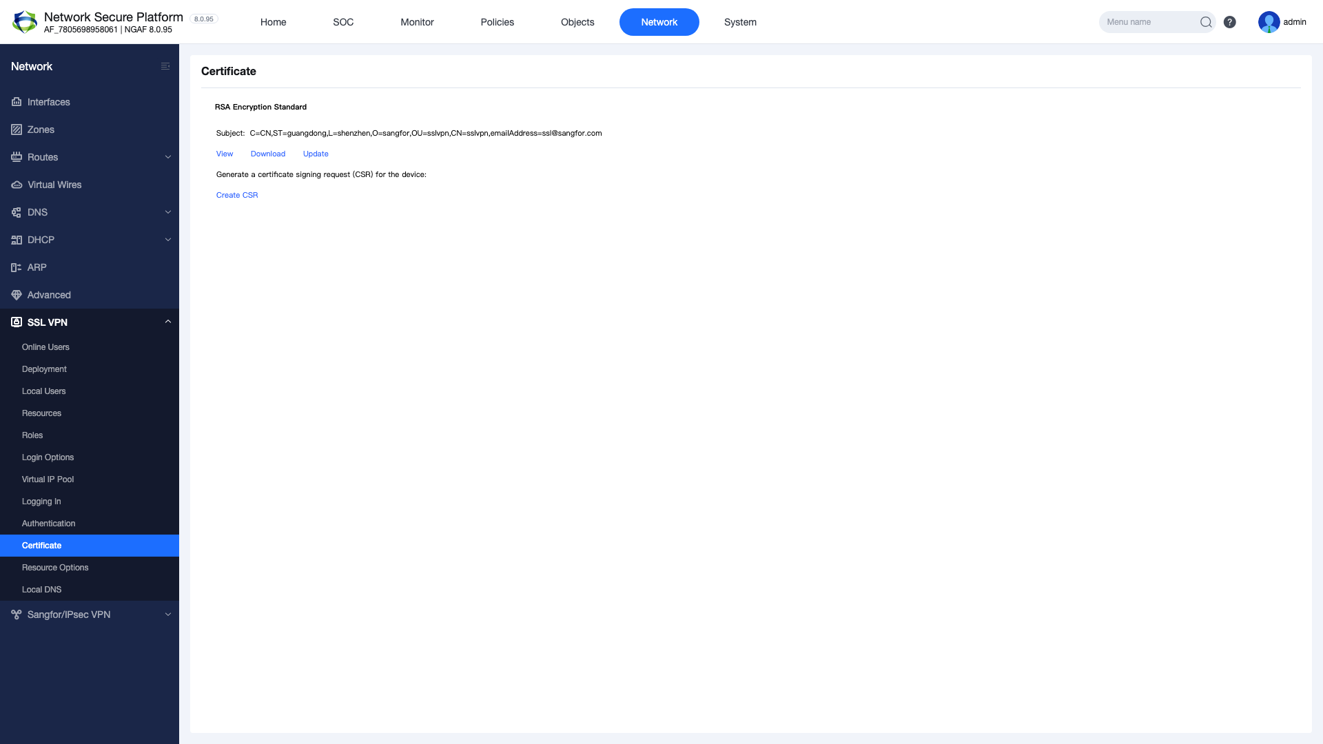 Figure 9 — NAT configuration: SNAT rule for VPN traffic
