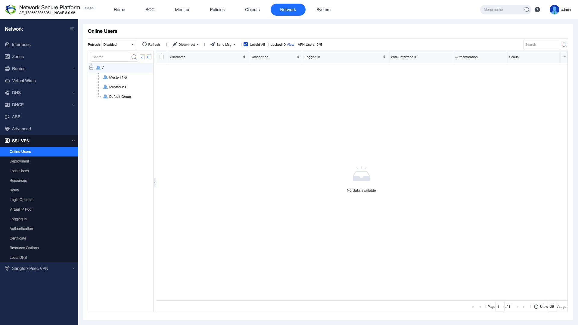 Figure 10 — EasyConnect client connection and online users